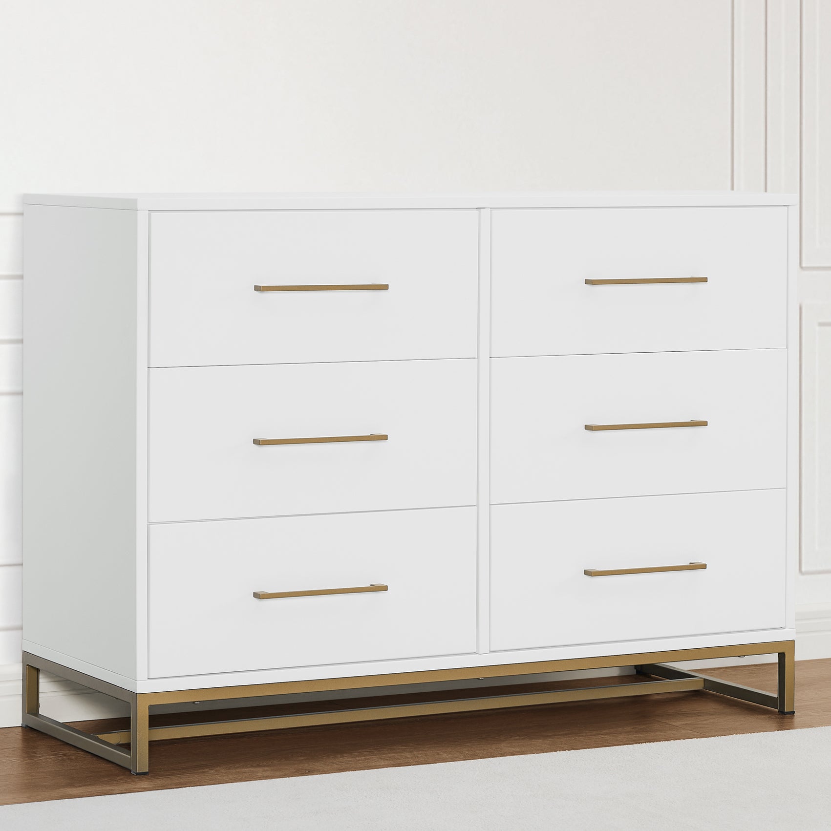 Elegant Jade 6-Drawer Dresser with Interlocking Drawers - Perfect for Bedroom, Nursery, or Dorm Organization & Storage