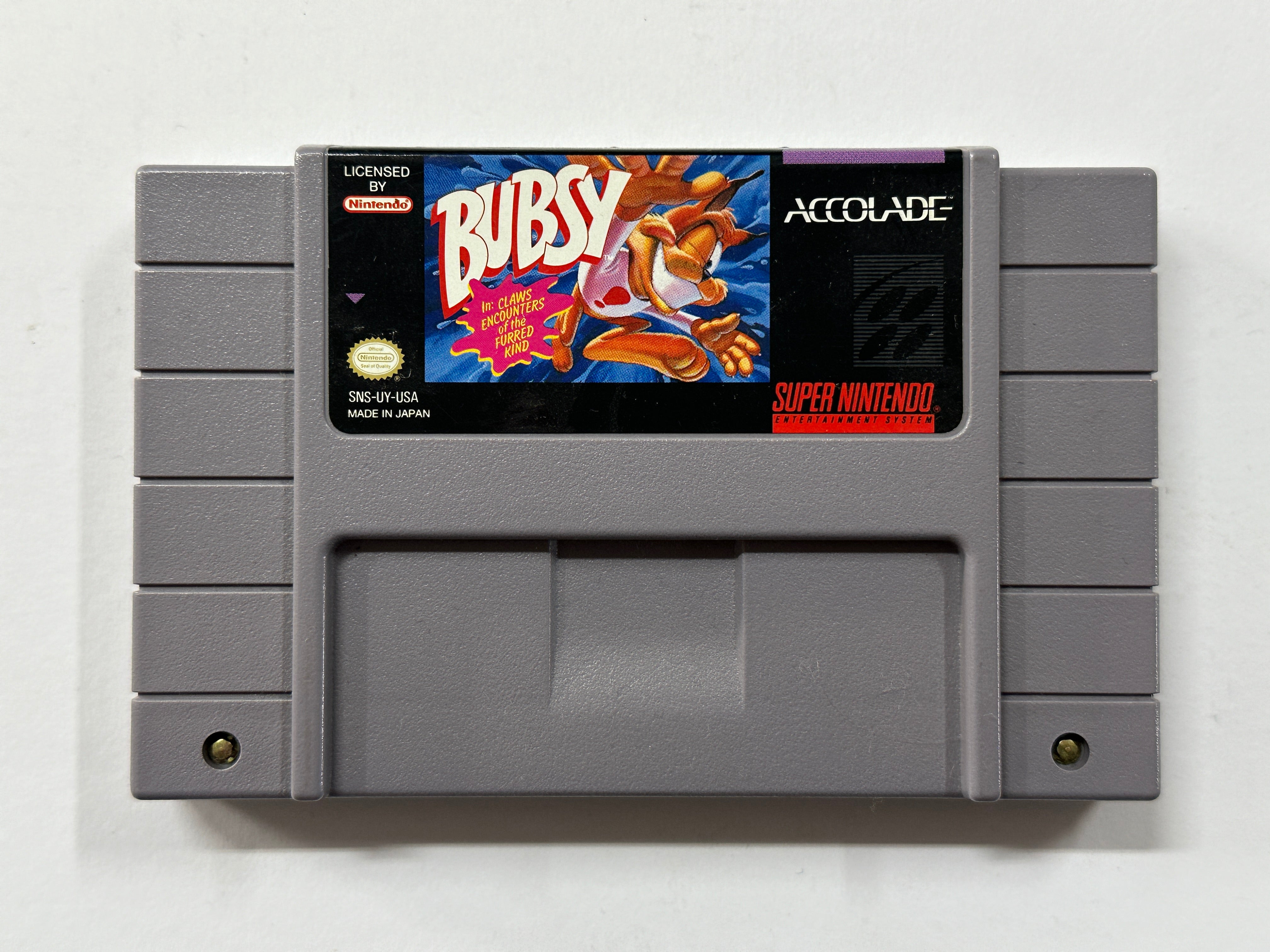 Bubsy NTSC Video Game Cartridge - Classic Retro Gaming for Nintendo & Super NES - Perfect for Collectors & Nostalgic Gamers