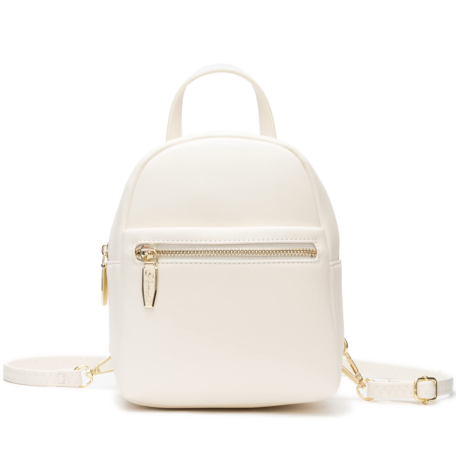 Mini Leather Backpack Purse for Women & Teen Girls - Cute Small Shoulder Bag Handbag in Beige - Perfect for School, Travel & Daily Use