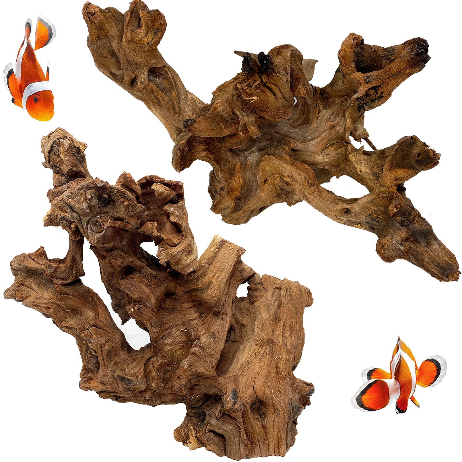 Natural Aquarium Driftwood Decor - Assorted Sizes for Fish Tanks, Reptile Terrariums & Habitats | Perfect for Aquatic Decor, Reptile Hideouts & Zen Aquascaping