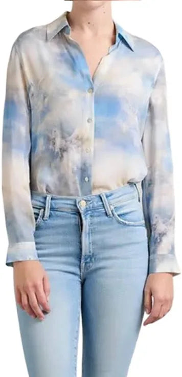 L'Agence Nina Long Sleeve Blouse for Women | Elegant Button Down Shirt with French Cuffs | Perfect for Office Wear, Business Meetings & Formal Occasions