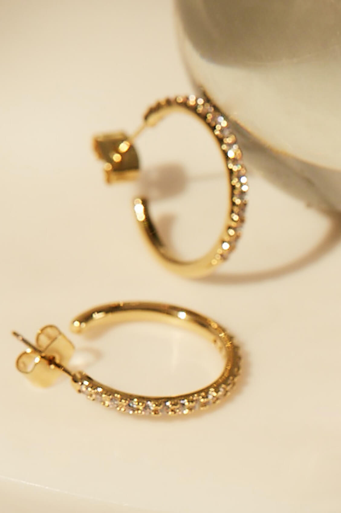 Pave Set Large Hoop Earrings for Women - 14K Gold Plated Cubic Zirconia Dangle Earrings | Perfect for Parties, Weddings & Everyday Wear