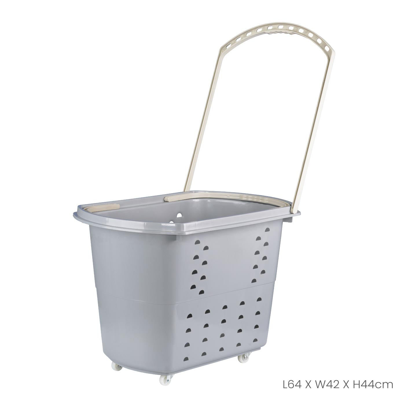 Premium Shopping Basket Trolley (4324) - Foldable Grocery Cart with Wheels for Supermarket, Mall & Farmers Market - Heavy Duty & Lightweight for Easy Transport