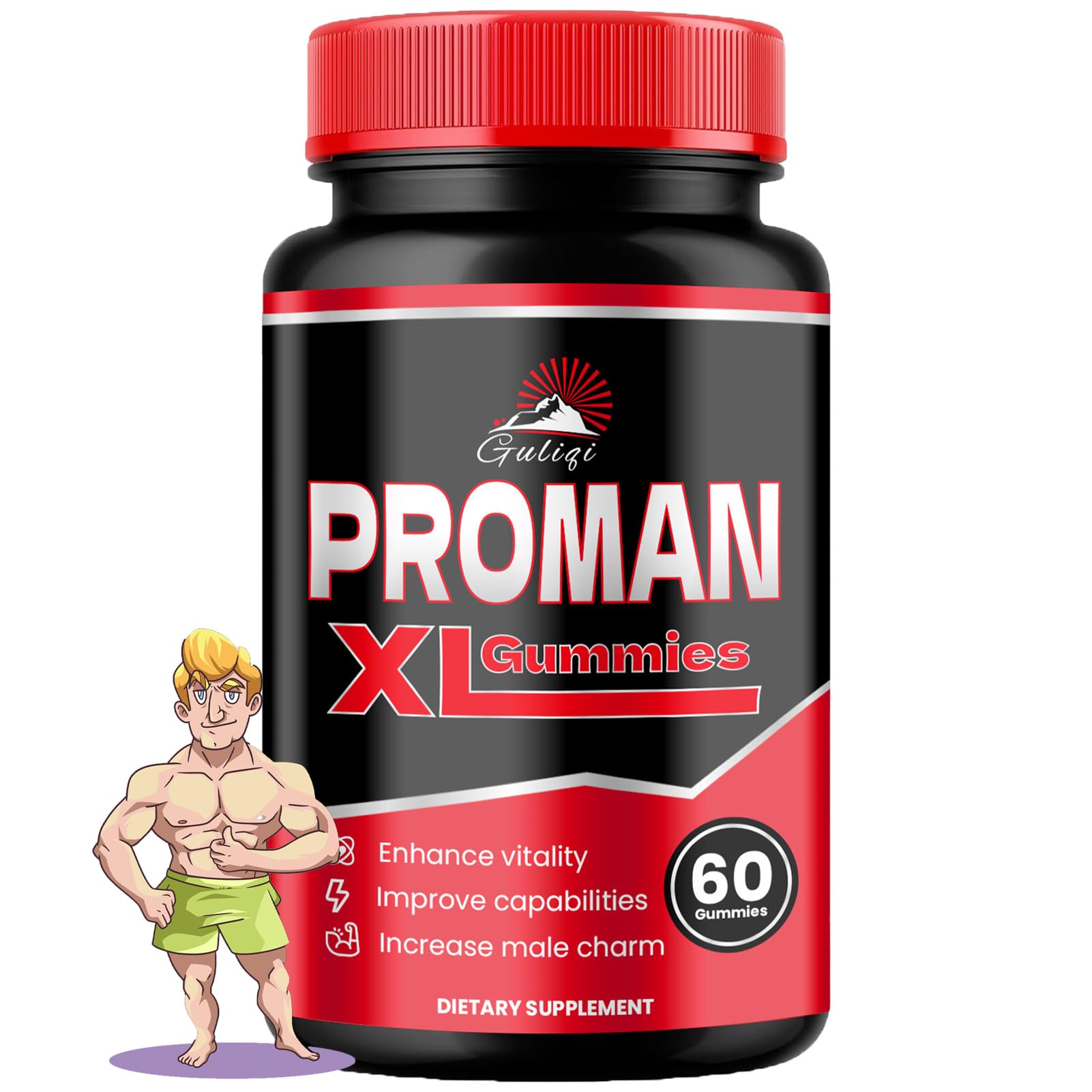 Proman XL Gummies for Men - 60 Count | Natural Energy & Performance Booster | Perfect for Workouts, Focus & Daily Vitality