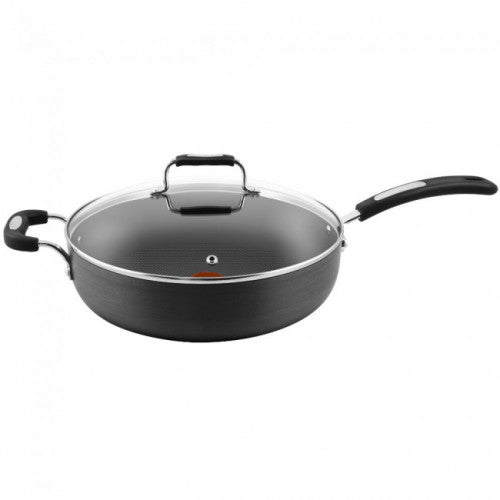 TEFAL A6368244 Jumbo Hard Anodised Saute Pan with Lid - 5.2QT Nonstick Frying Pan for Cooking, Stir-Frying & Sautéing - Perfect for Home Kitchen & Professional Chefs