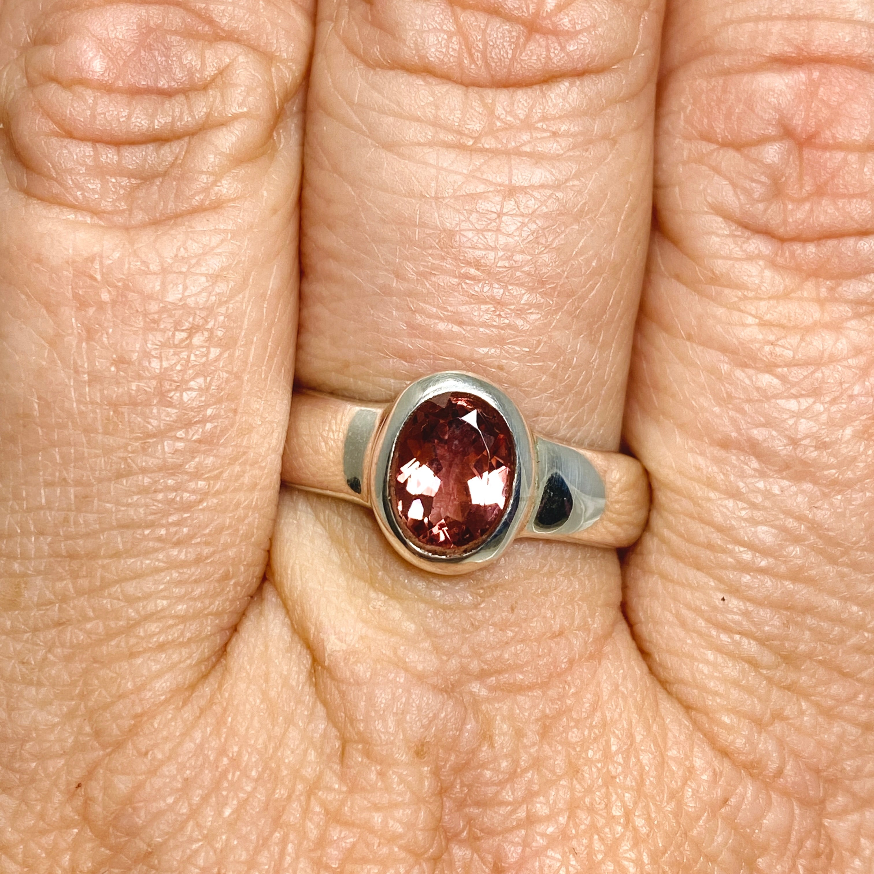 Pink Tourmaline Oval Faceted Ring Size 9 for Women - Elegant Gemstone Jewelry Gift for Birthday, Anniversary & Special Occasions