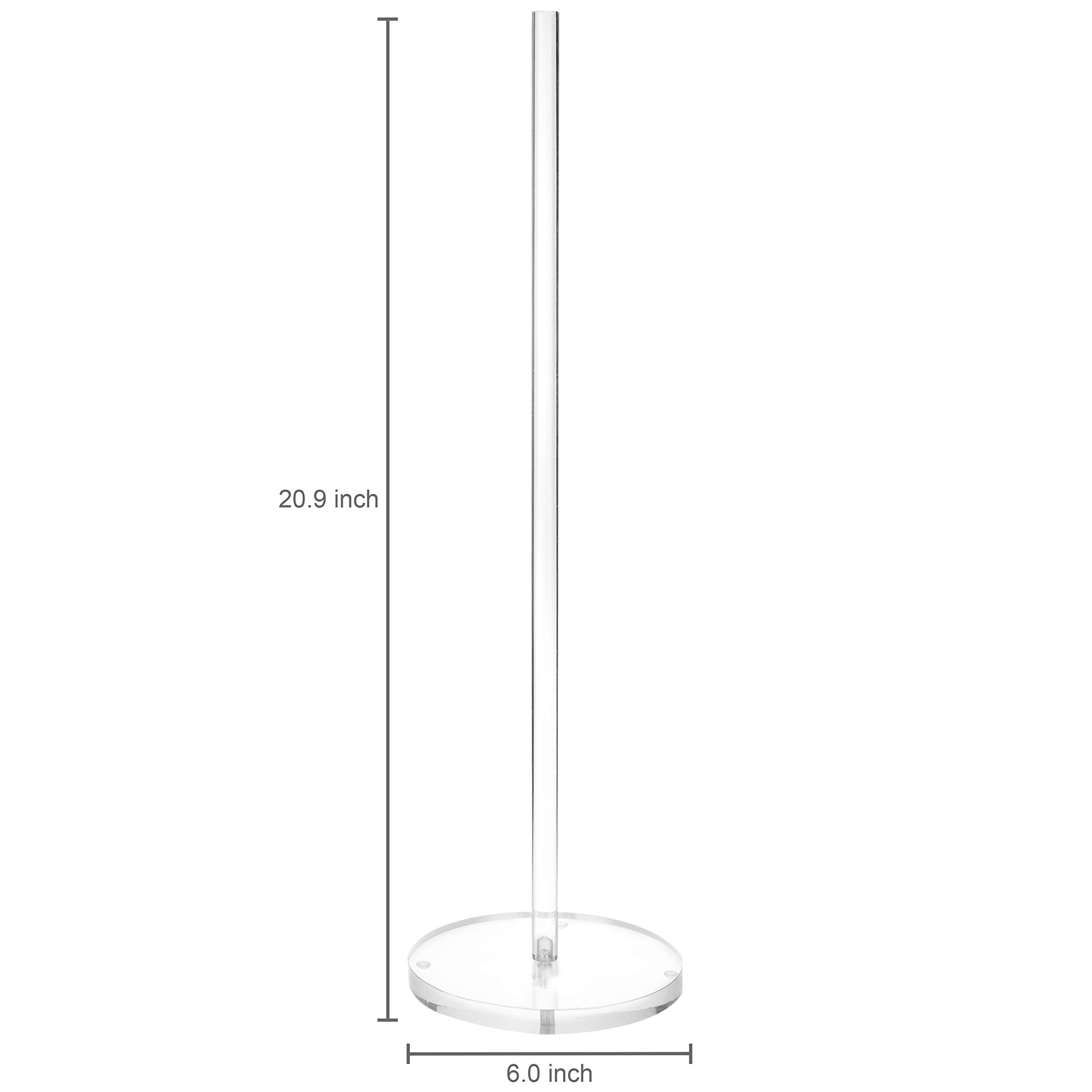MyGift Premium Clear Acrylic 20-Inch Floor Standing Toilet Paper Holder - Modern Bathroom Tissue Storage Stand with Extra Roll Reserve - Perfect for Home, Office, and Guest Bathroom Organization