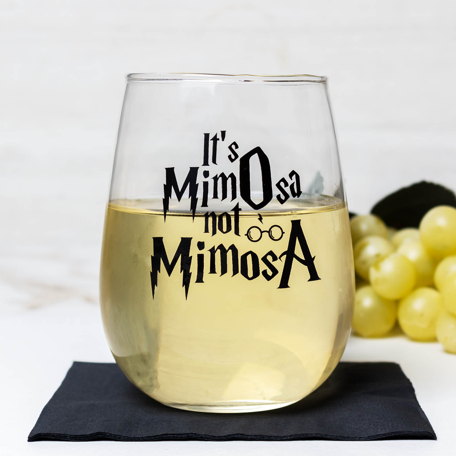 BarConic® Stemless Wine Glasses - Set of 4 Shatter-Resistant Mimosa Glasses for Champagne, Cocktails & Wine | Perfect for Brunch, Parties & Home Entertaining