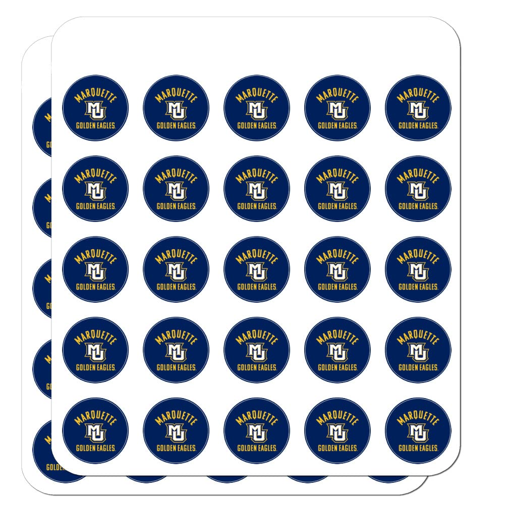 Marquette University Golden Eagles 1 Inch Planner Stickers - Clear Scrapbooking Stickers for Bullet Journals, Calendars, DIY Crafts - Perfect for School, Office & Gift Giving