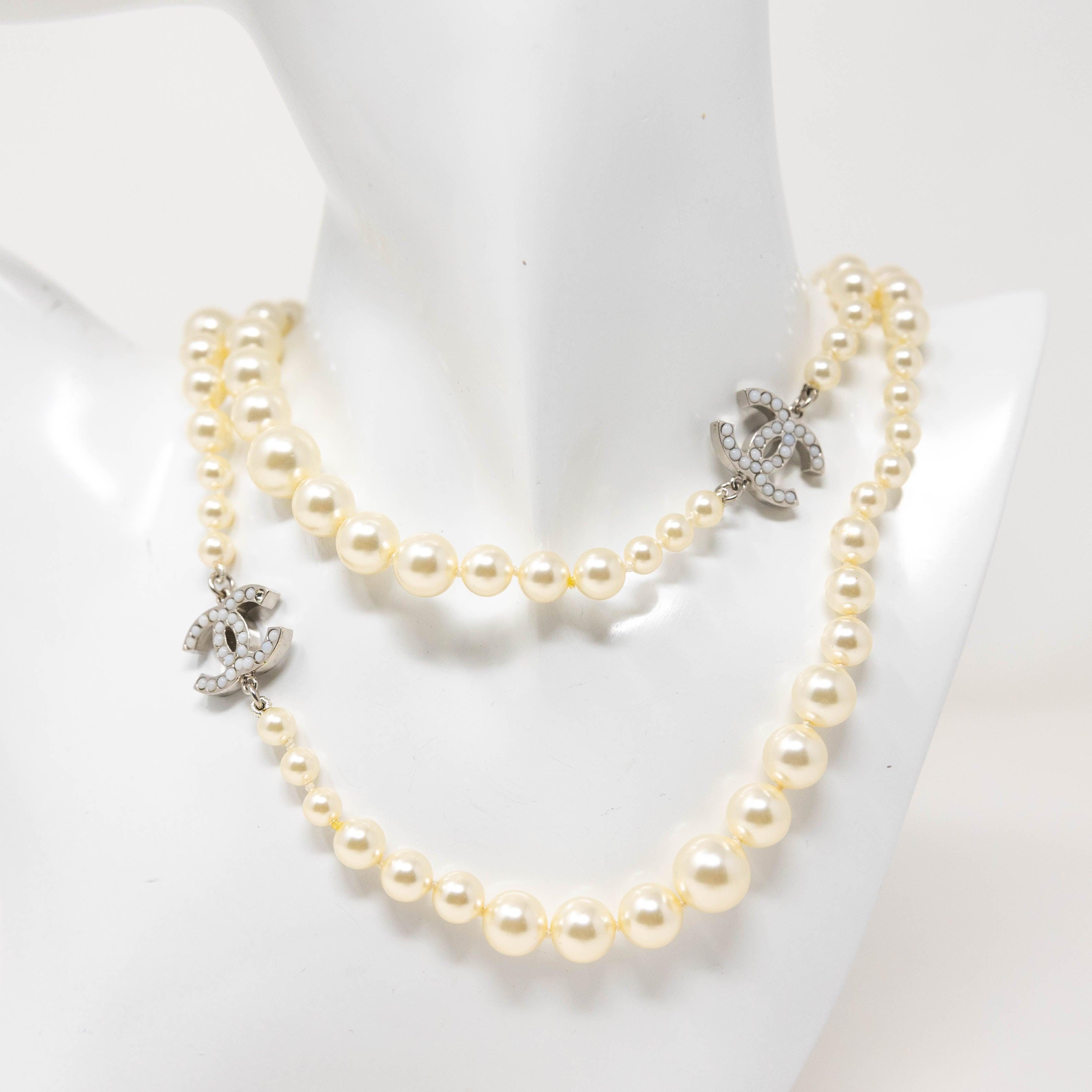 Chanel Pearl CC Long Necklace for Women - Luxury Fashion Jewelry for Elegant Evening Wear & Special Occasions