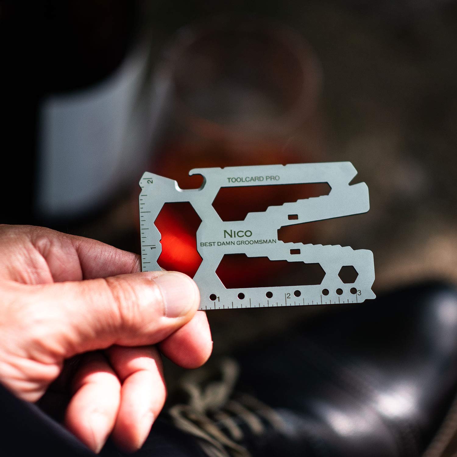 40 in 1 Multitool Credit Card with Money Clip - Personalized Engraved Stainless Steel Tool Card for EDC, Camping & Survival - Custom Gift by Lever Gear (Silver)