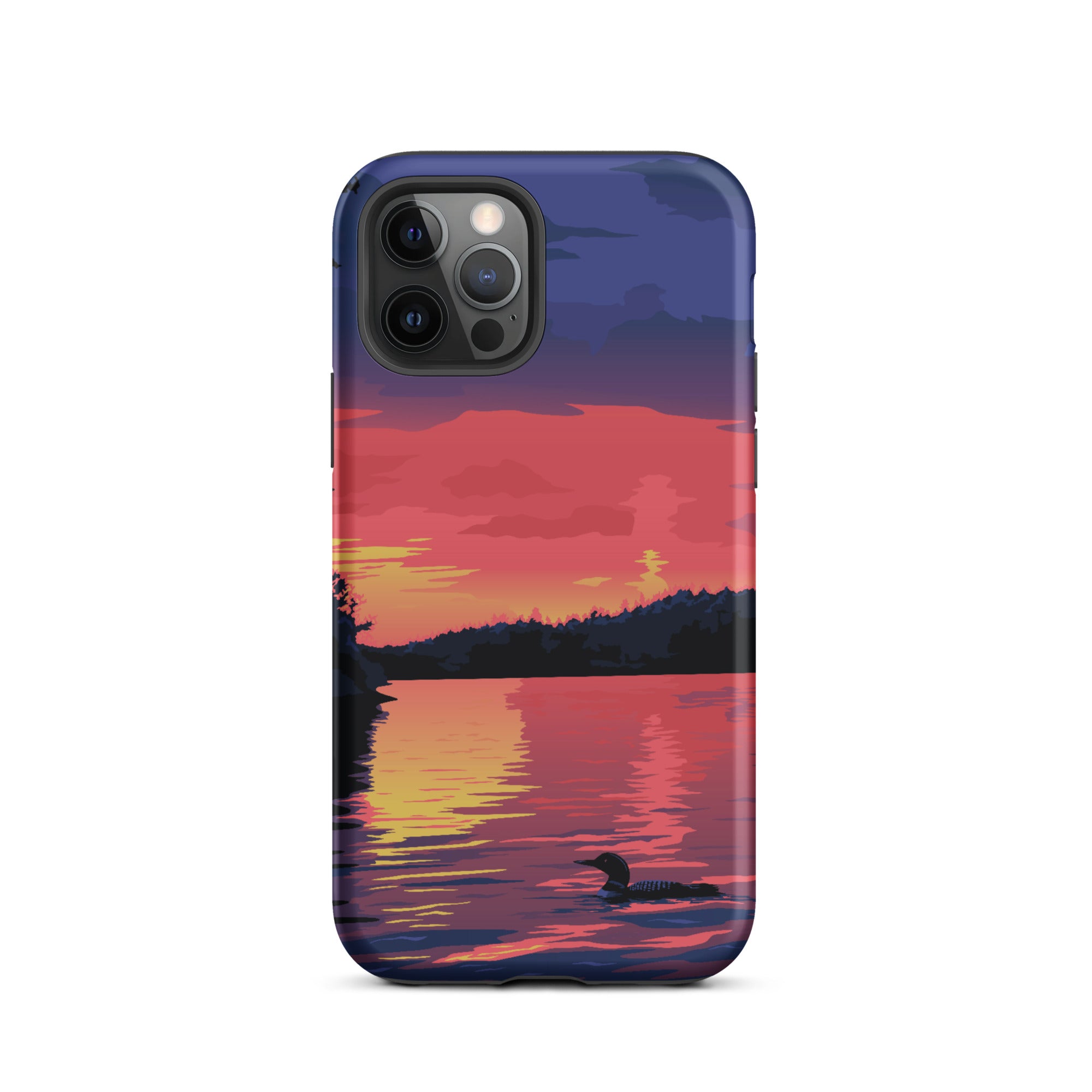Premium iPhone Protective Case with Sunset Loon Design - Shockproof & Scratch-Resistant Cover for iPhone [Models] | Perfect for Outdoor Adventures, Travel & Daily Protection