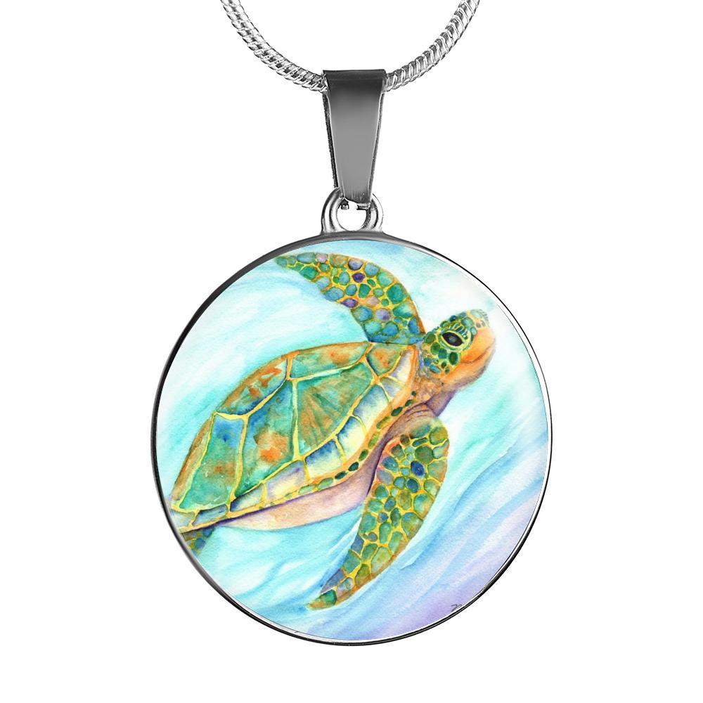 Vibrant Sea Turtle Necklace & Bangle Bracelet Set - Handmade Ocean Jewelry for Women - Perfect for Beach Vacations, Summer Parties & Boho Fashion