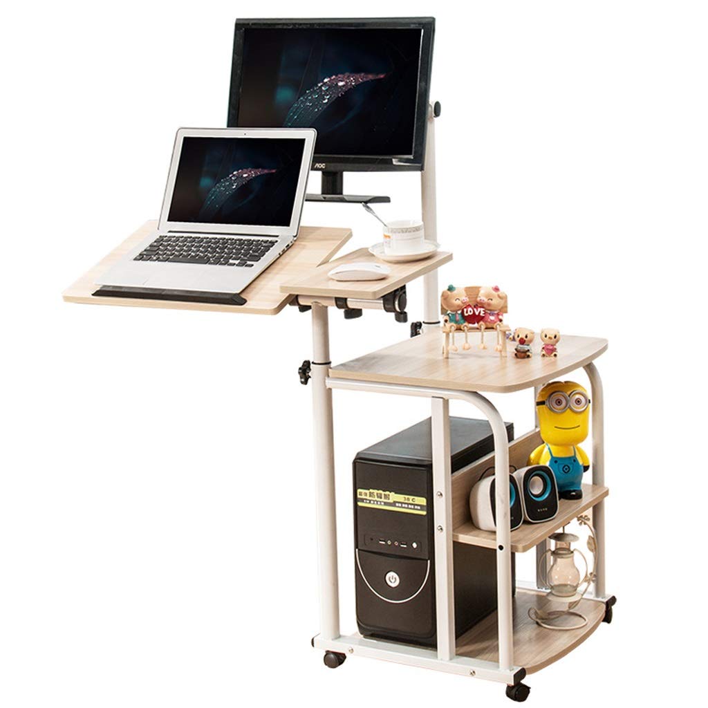 Ergonomic 2-Tier Computer Workstation with Keyboard Shelf & Printer Stand - Adjustable Home Office Desk for PC, Laptop, Gaming & Study - Space-Saving Wooden Design (Perfect for Small Spaces & Multitasking)