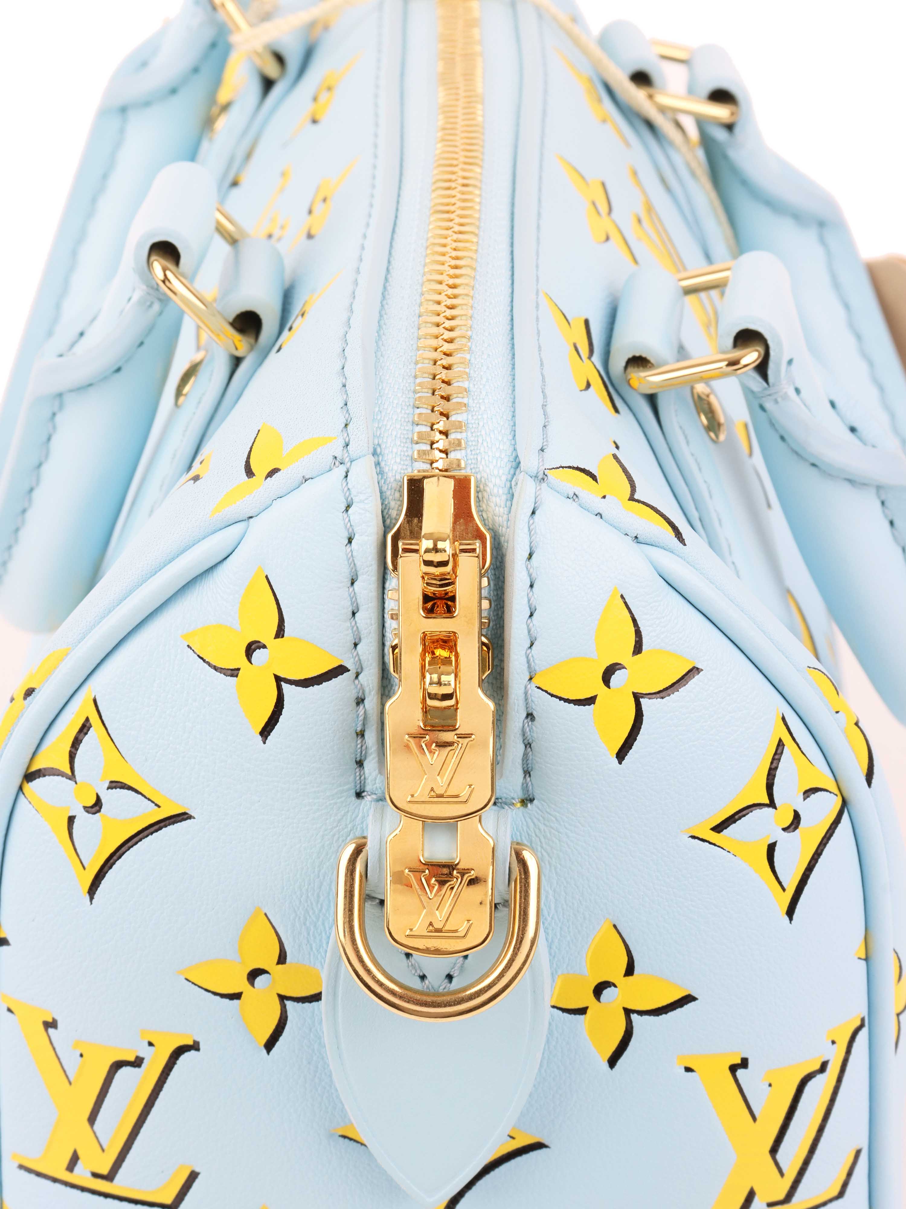 Louis Vuitton Speedy Bandouliere 20 Handbag in Baby Blue - Luxury Crossbody Purse for Women, Perfect for Travel & Everyday Use