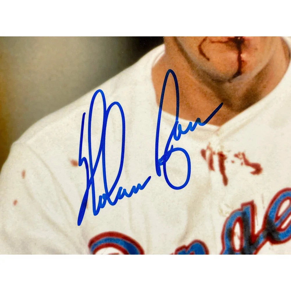 Nolan Ryan Autographed 8x10 Dual Photo Frame with Bloody Lip & Fight Scene - Includes COA & Player Hologram - Texas Rangers Memorabilia - Perfect for Sports Fans, Collectors & Man Cave Decor