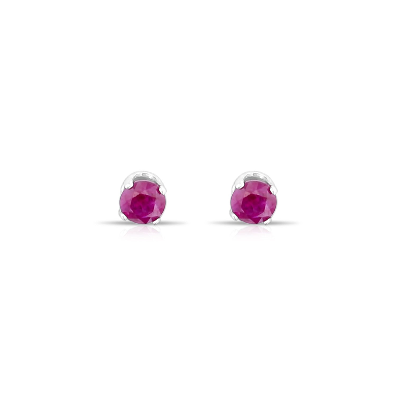 14k White Gold 5mm Ruby Stud Earrings for Women - Elegant & Timeless Jewelry Gift for Birthdays, Anniversaries, and Special Occasions