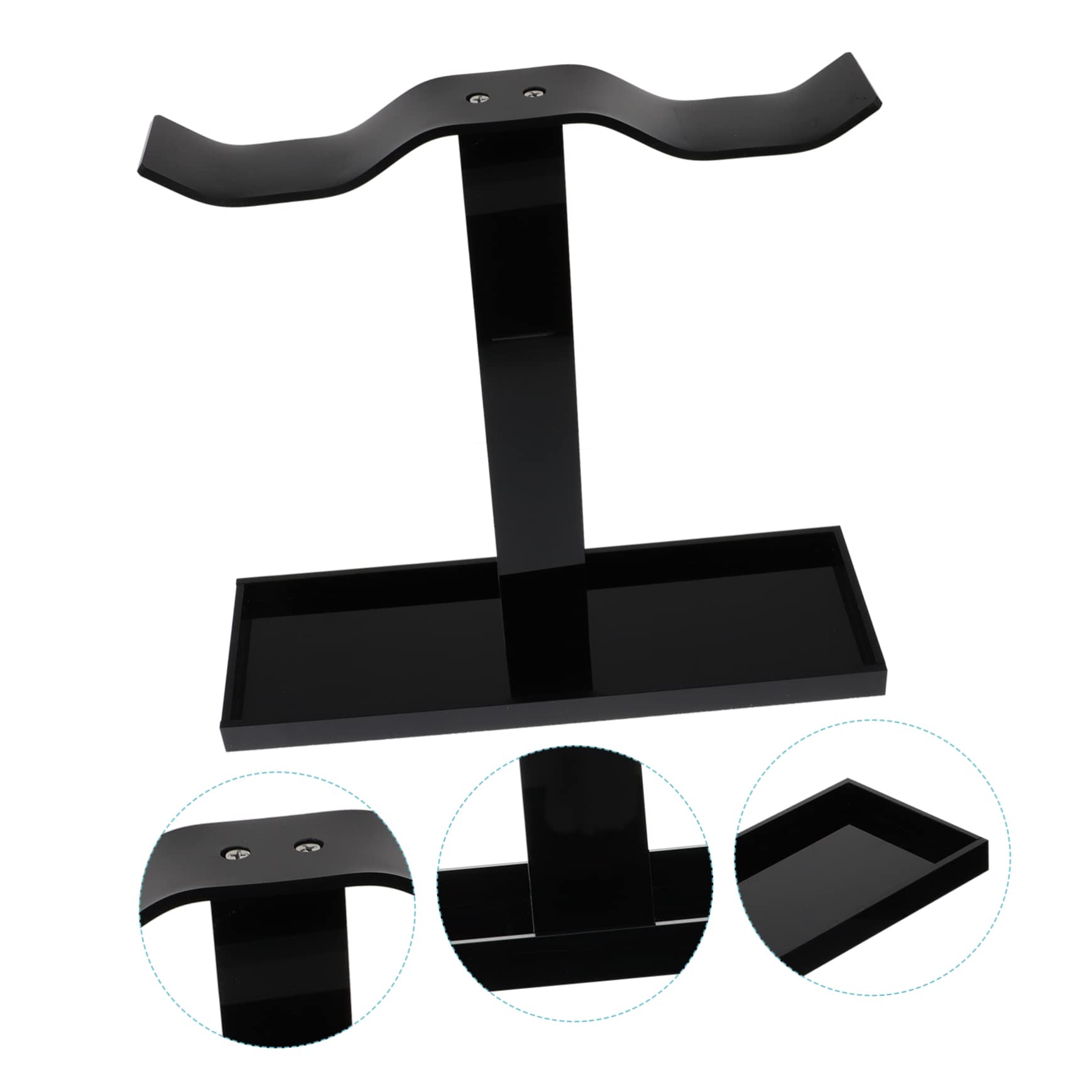Uonlytech 4-Pack Headphone Hanger Hook - Adjustable Headset Stand with Non-Slip Base, Gaming Headphone Holder for Desk, Office, and Home Organization (Black) - Perfect for Gamers, Streamers, and Workspace Setup