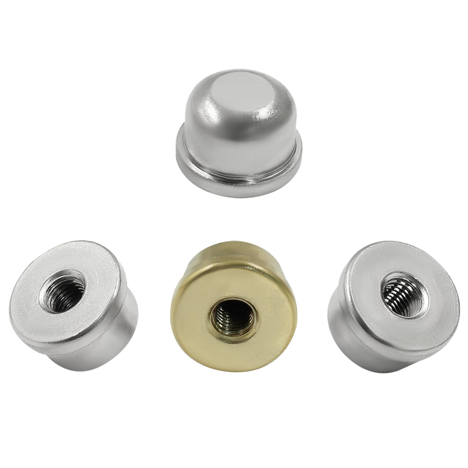 4 Pcs Solid Lamp Finials - 1/4-27 Inch Screw Cap Knob for Lamp Harp Tops (Gold & Silver) | Decorative Lighting Accessories for Table Lamps, Floor Lamps & Chandeliers