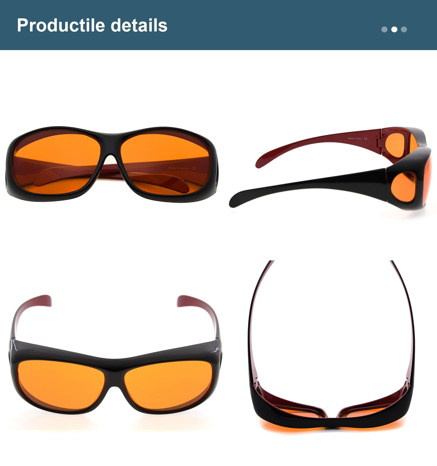 BLUELESS Blue Light Blocking Glasses with Orange Tinted Lenses for Sleep & Eye Strain Relief - Black & Red Frame - Perfect for Nighttime Use, Computer Work, and Digital Screen Protection