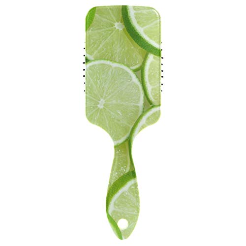 Vipsk Air Cushion Hair Brush - Colorful Plastic Green Lemon Slices Design - Anti Static Detangling Brush for Dry & Wet Hair - Perfect for Thick, Curly, or Straight Hair - Gentle Scalp Massage - Ideal for Home, Travel & Salon Use