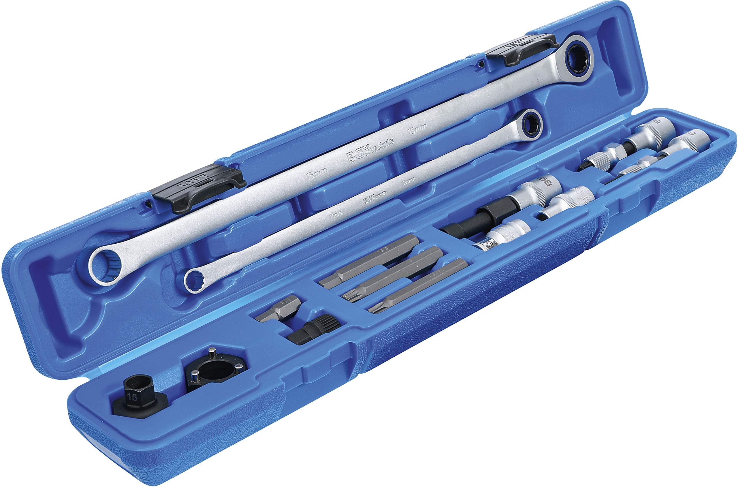 BGS 6657 Alternator Freewheel Tool Set - 14 Piece Professional Auto Repair Kit for Alternator Pulley Removal | Perfect for Mechanics & DIY Car Maintenance