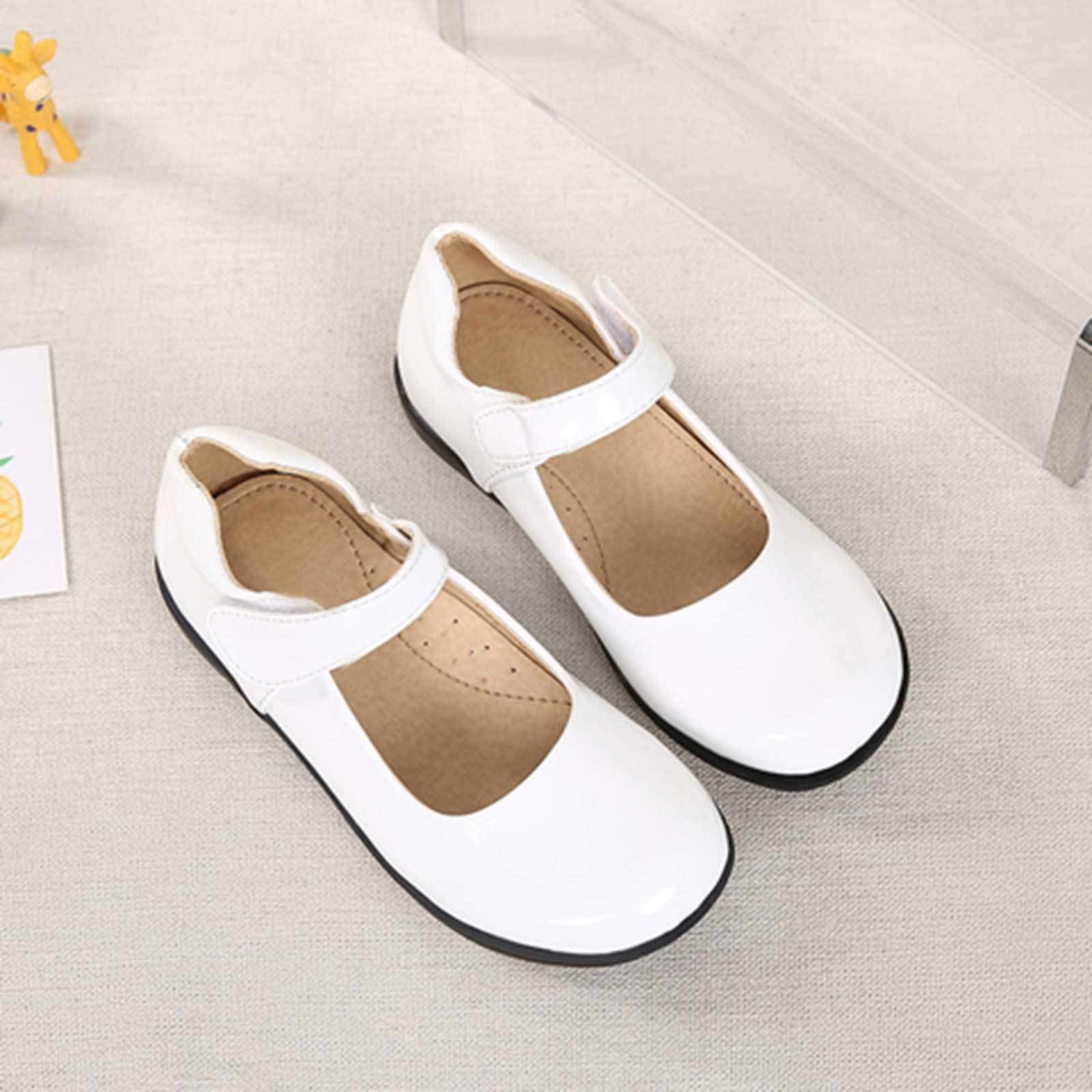 **Girls PU Leather Princess Dance Shoes - Round Toe Rubber Outsole for Ballet, Party, Dress Performance & Special Occasions**