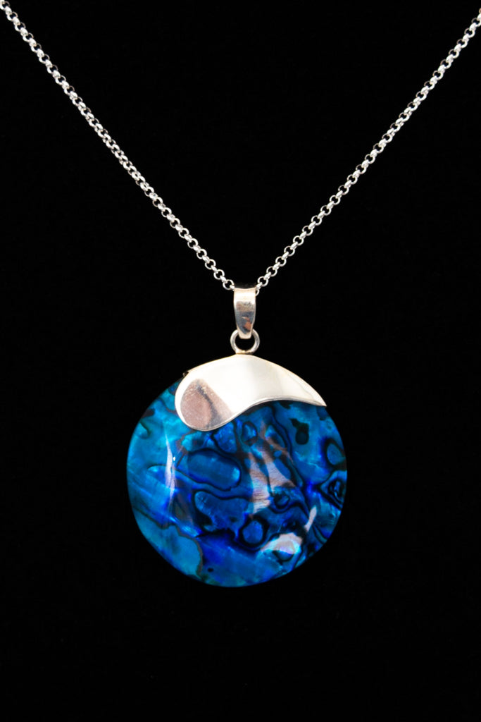 Blue Round Shell Necklace - Handmade Beach Jewelry for Women - Perfect for Summer Vacations, Boho Outfits & Beach Weddings