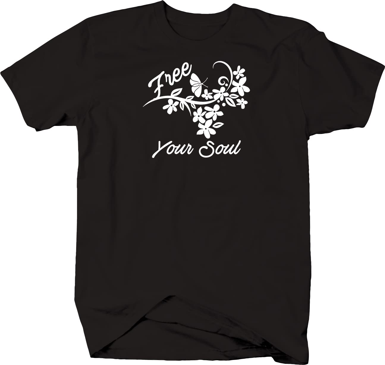 Men's Black Floral Vine Print T-Shirt - Comfortable Casual Tee for Everyday Wear, Street Style & Outdoor Activities