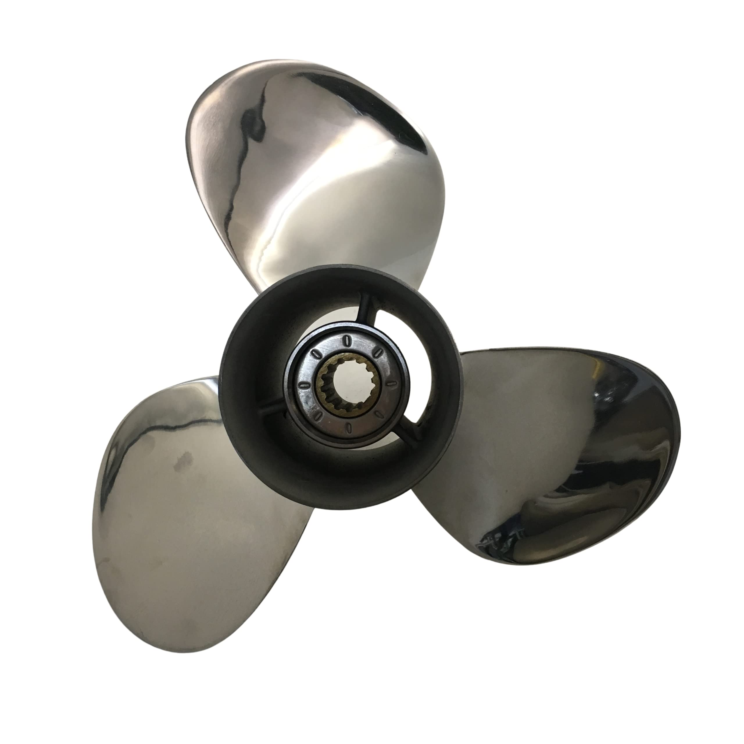 Captain Propeller 10.5x13 Stainless Steel 13-Tooth Spline Outboard Boat Motor Propeller - Compatible with Mercury 25HP-75HP Engines - Perfect for Fishing, Boating & Water Sports