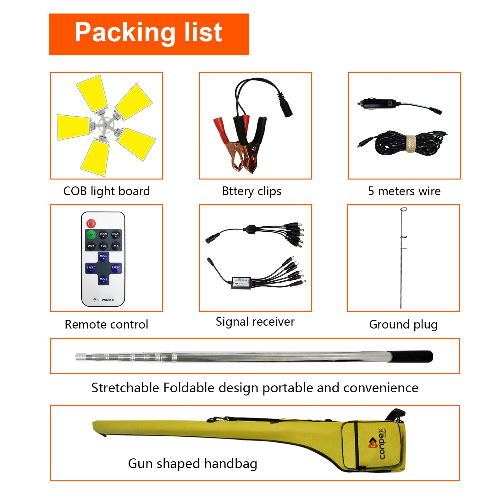 Altra LED Telescoping Camping Lights - Portable Outdoor LED Camp Lighting with Remote & Manual Control, 12V DC Telescopic Pole Light for Night Fishing, Hiking & Backyard Camping