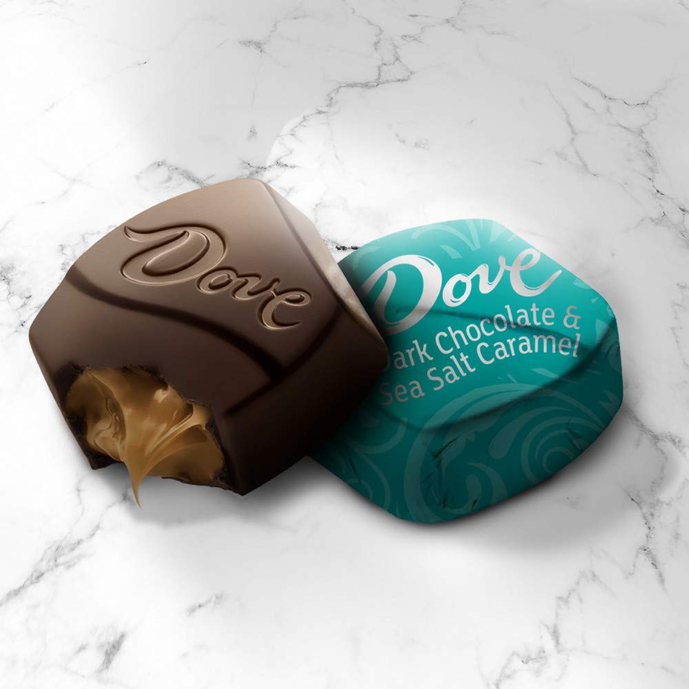 DOVE PROMISES Sea Salt & Caramel Dark Chocolate Candy Bag, 7.61 oz (216g) - Gourmet Chocolate Treats for Gifts, Parties & Dessert Lovers