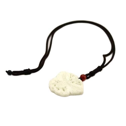 Natural White Chinese Jade Butterfly Pendant Necklace - Hand Carved Jade Jewelry for Women & Men - Elegant Fashion Accessory & Meaningful Gift for Birthday, Anniversary & Spiritual Protection