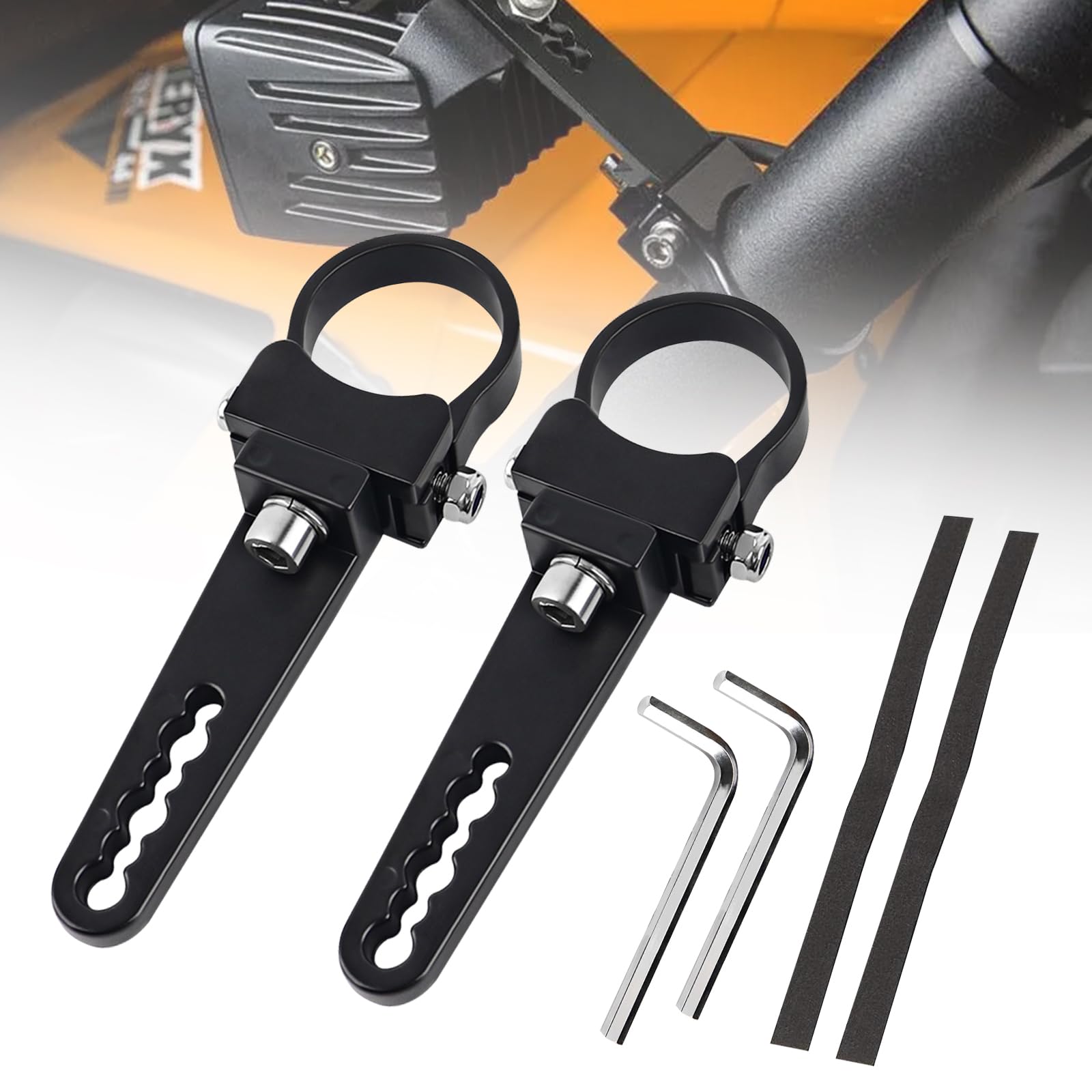 1.5'' Adjustable Tube Clamps Mounting Brackets - Roll Cage Bull Bar Clip Holder Kit for LED Light Bar - Compatible with Offroad Truck, ATV, SUV (2pcs) - Perfect for Off-Road Adventures, Camping & Outdoor Exploration