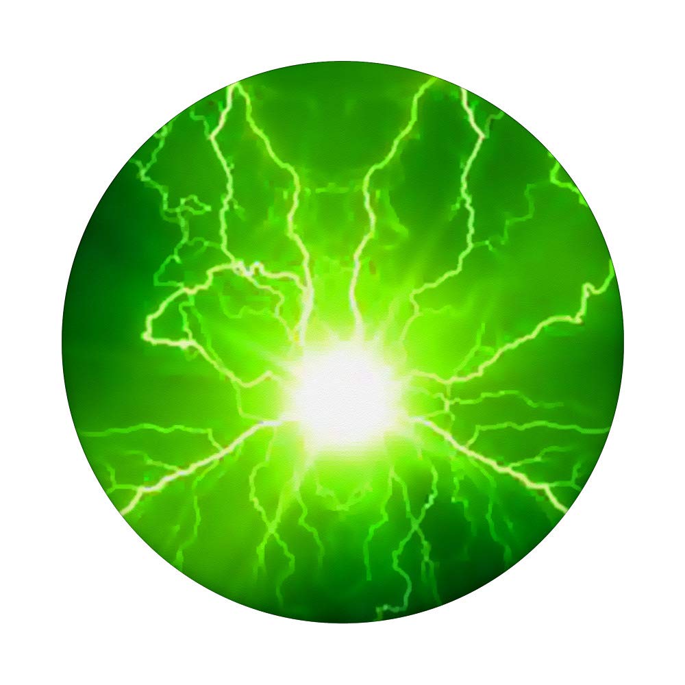Crazy Lime Green Lightning Bolt Design PopSockets PopGrip - Swappable Phone & Tablet Grip for Secure Hold - Perfect for Night Use, Gaming, and Everyday Phone Protection