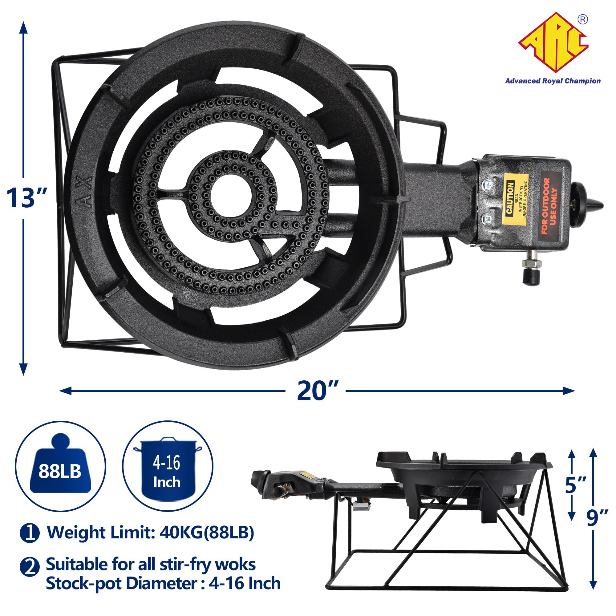 ARC Outdoor Propane Burner Stove - 13