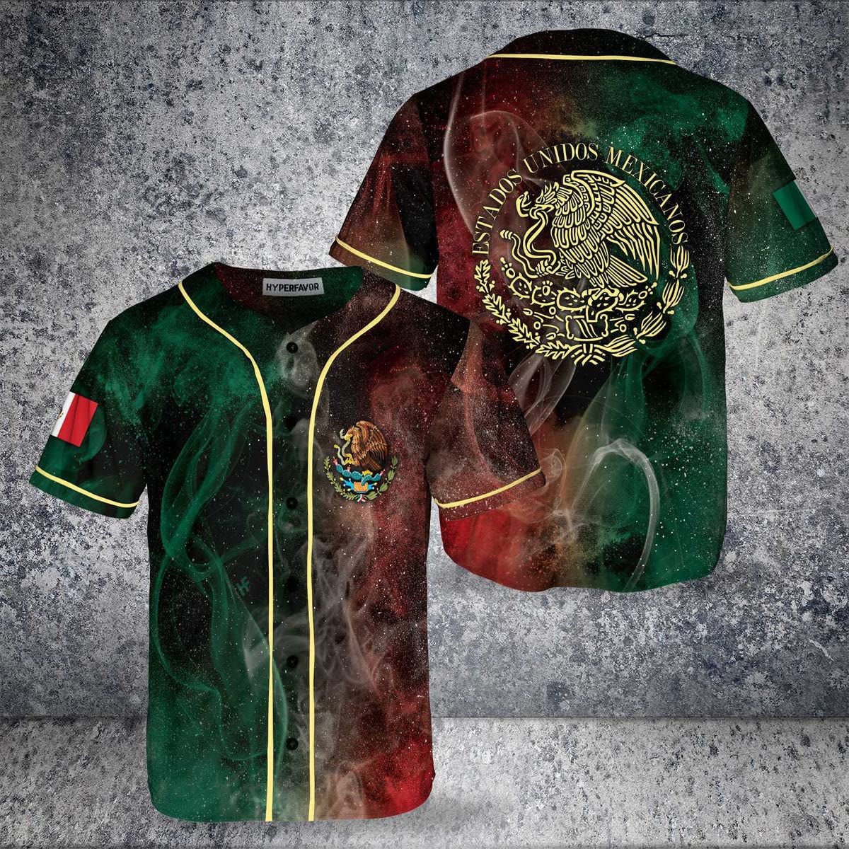 HYPERFAVOR Authentic Mexico Baseball Jersey for Men - Short Sleeve Mexican Flag Jersey - Perfect for Baseball Games, Fan Events & Gifts