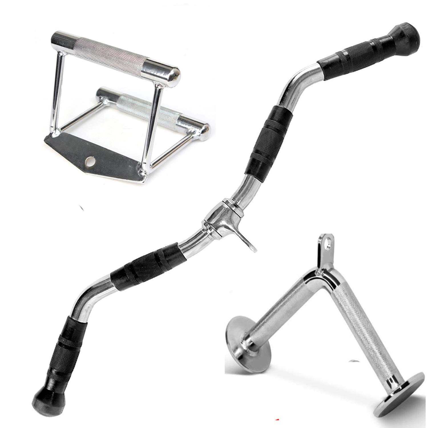 FITNESS MANIAC Tricep Press Down Cable Attachment Set - 5-in-1 Gym Equipment with Double D Handle, V-Bar, Rotating Straight Bar, D-Handle & Hooks for Home & Commercial Workouts | Strength Training & Arm Toning Accessory