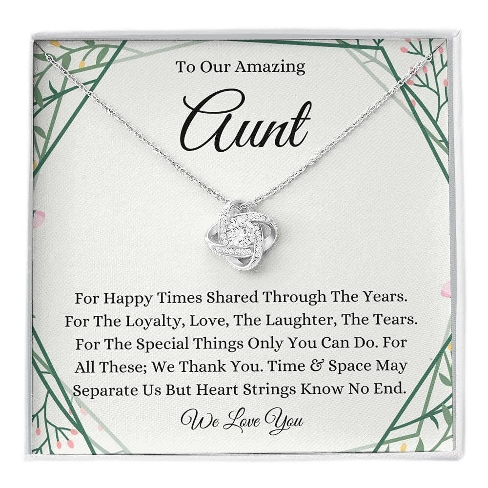 Handmade Love Knot Necklace - Personalized Aunt Gift for Birthday & Christmas