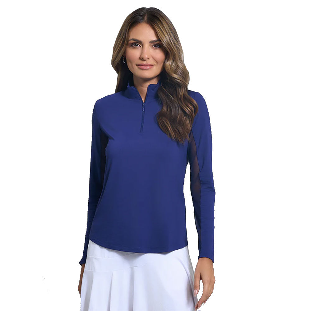 Ibkul Essential Solid Women's Golf Quarter Zip Pullover - Lightweight & Breathable for Comfort on the Golf Course & Outdoor Activities