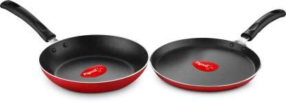 Nonstick Cookware Set - 2-Piece Aluminum Fry Pan & Tawa for Perfect Roti & Pancakes | Ideal for Indian Cooking, Breakfast & Everyday Meals