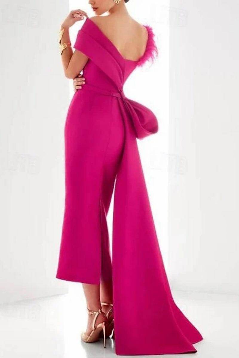 Elegant One Shoulder Satin Evening Gown - Mother of The Bride Dress CM0340 | Formal Wedding Guest Attire | Perfect for Cocktail Parties, Galas & Special Occasions