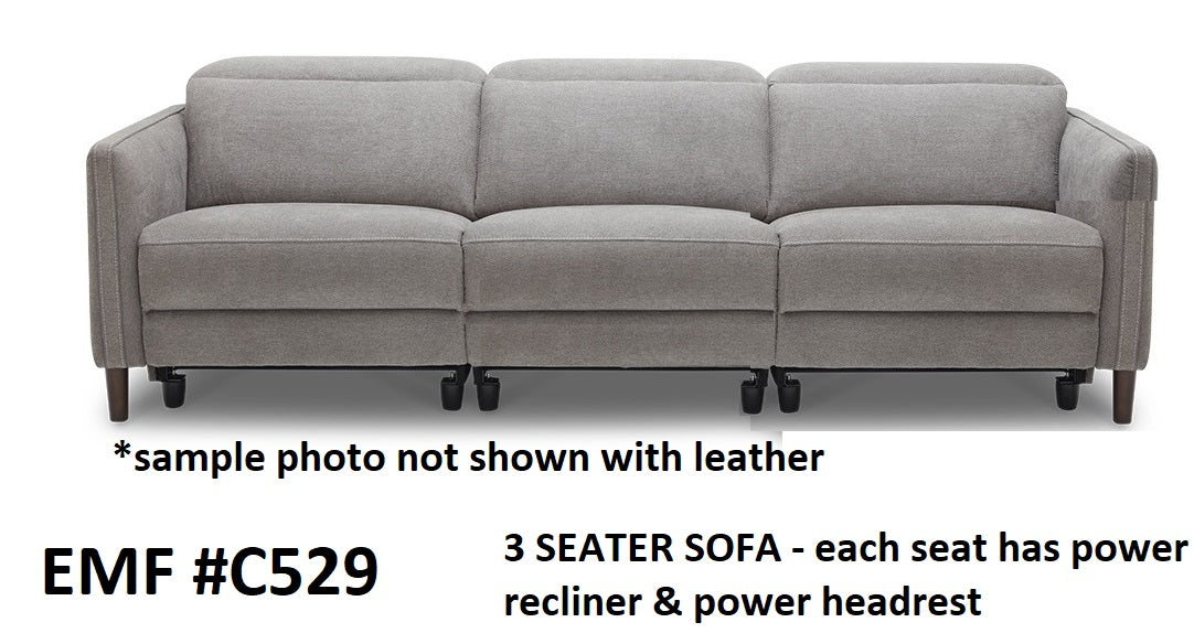 EMF KM529 Genuine Leather Recliner Chair - Premium Comfort Living Room Furniture for Relaxation & Entertainment | Perfect for Home Theater, Gaming & Reading Nook