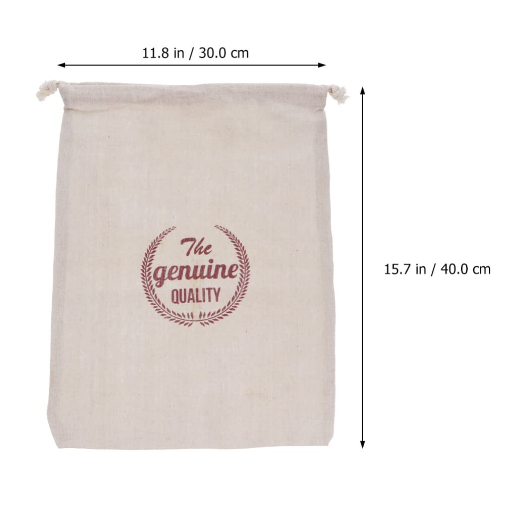 2-Pack Unbleached Linen Bread Bags - Reusable Bread Storage Pouches & Produce Bags for Bakery, Challah, Fruits - Eco-Friendly Cloth Shopping & Food Container Bags (Perfect for Homemade Bread, Groceries & Farmers Market)