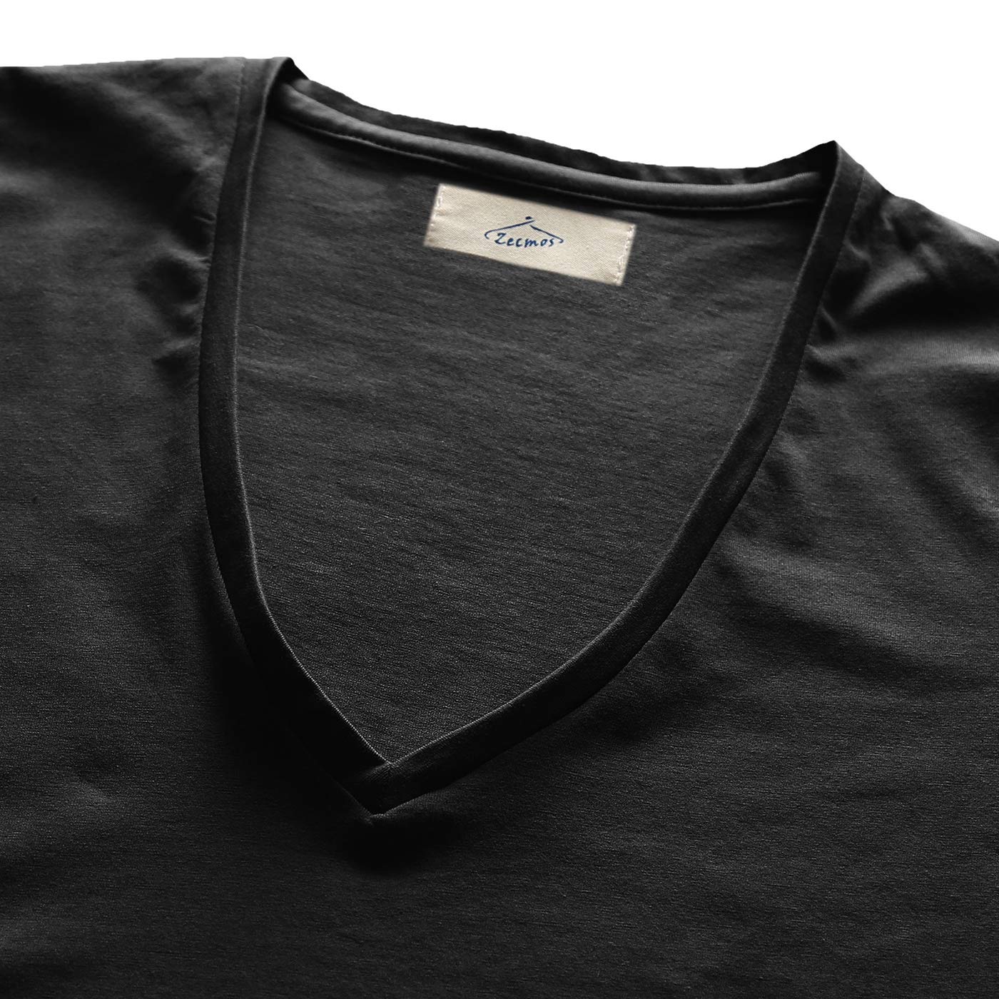 Men's Slim Fit V-Neck T-Shirt - Stretch Cotton Tee with Stepped Hem for Casual Wear & Layering