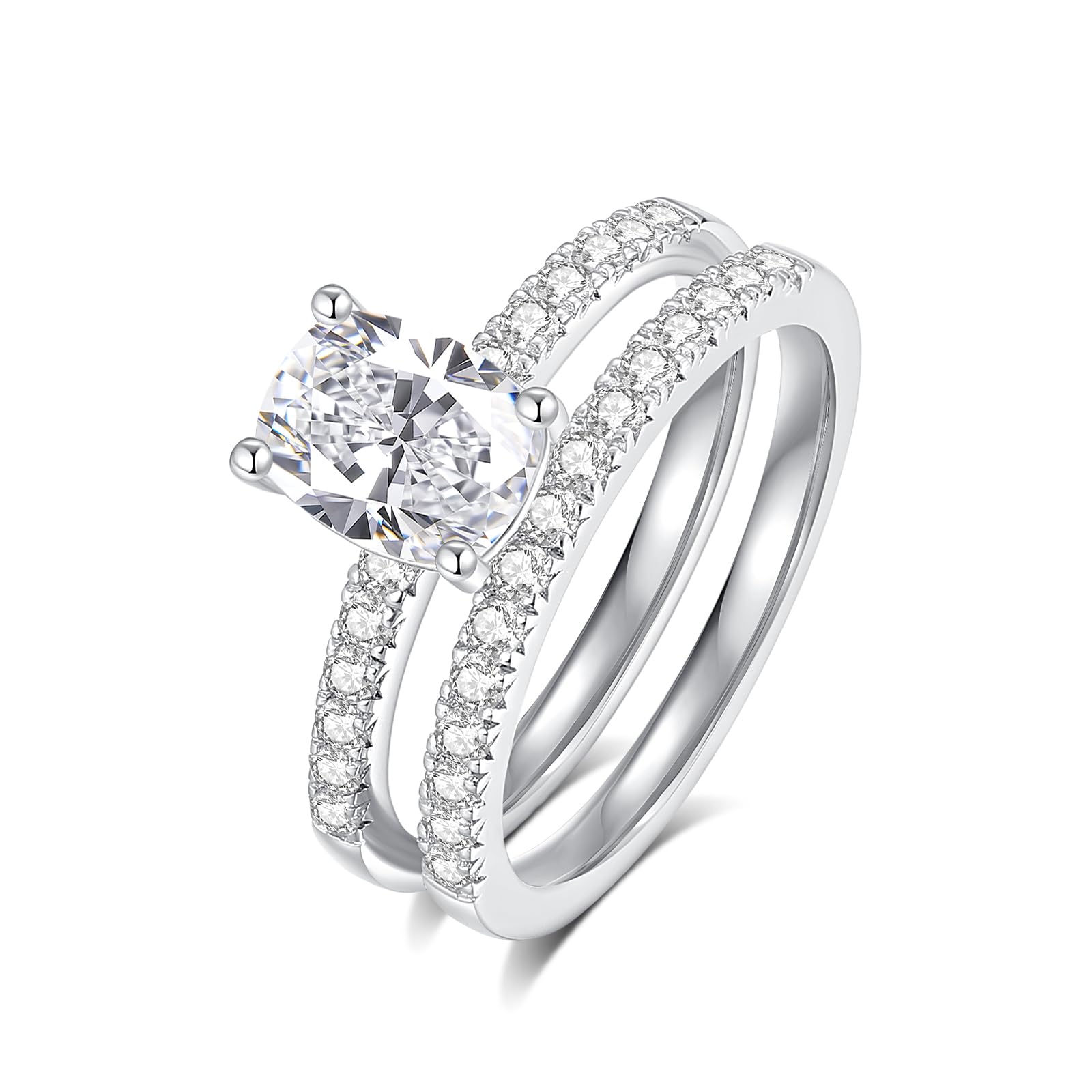 Moissanite Wedding Ring Sets for Women - D Color VVS1 Clarity, S925 Sterling Silver Bridal Engagement & Promise Rings - Perfect for Proposals, Anniversaries & Special Occasions