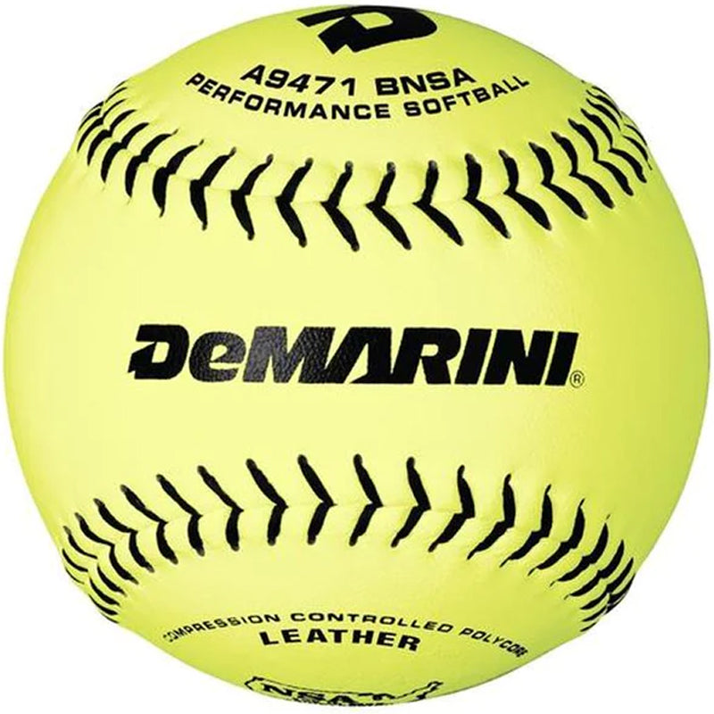 DeMarini NSA 12 Inch Leather 44/400 Slowpitch Softball - One Dozen (WTA9471BNSA) | Perfect for Competitive Slowpitch Games & Practice Sessions