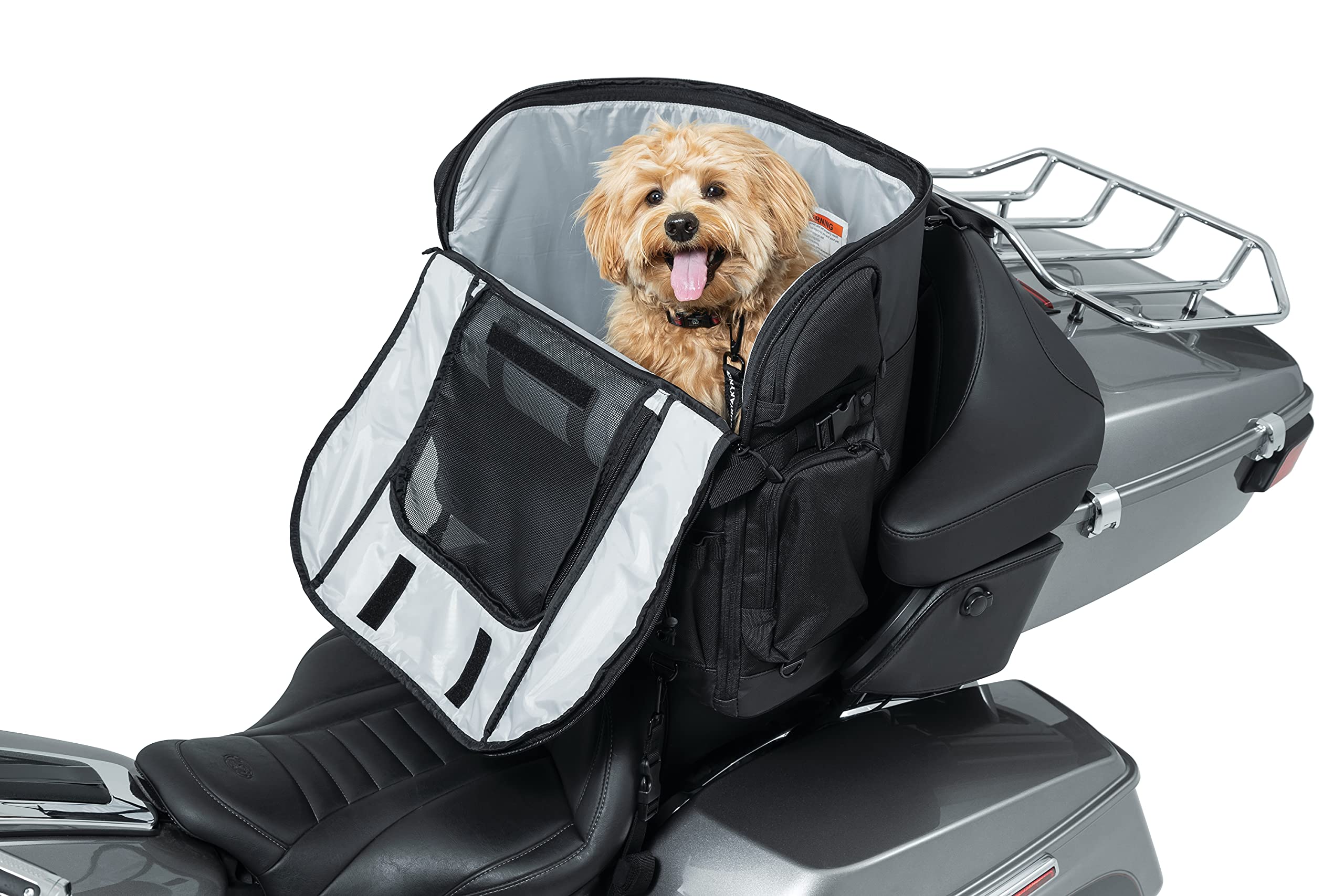 Kuryakyn 5723 Titan Pet Palace - Weatherproof & Heat-Resistant Motorcycle Pet Carrier for Dogs & Cats | Portable Travel Crate for Touring Seats (Black) | Perfect for Road Trips & Adventure Rides