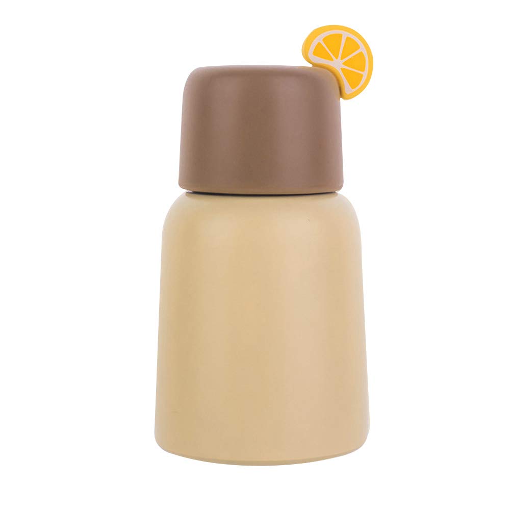 BESPORTBLE 250ML 304 Stainless Steel Water Bottle with Fruit Design - Portable Travel Cup for Women, Girls | Home, Kitchen, Office, Gym & Outdoor Sports (Yellow)