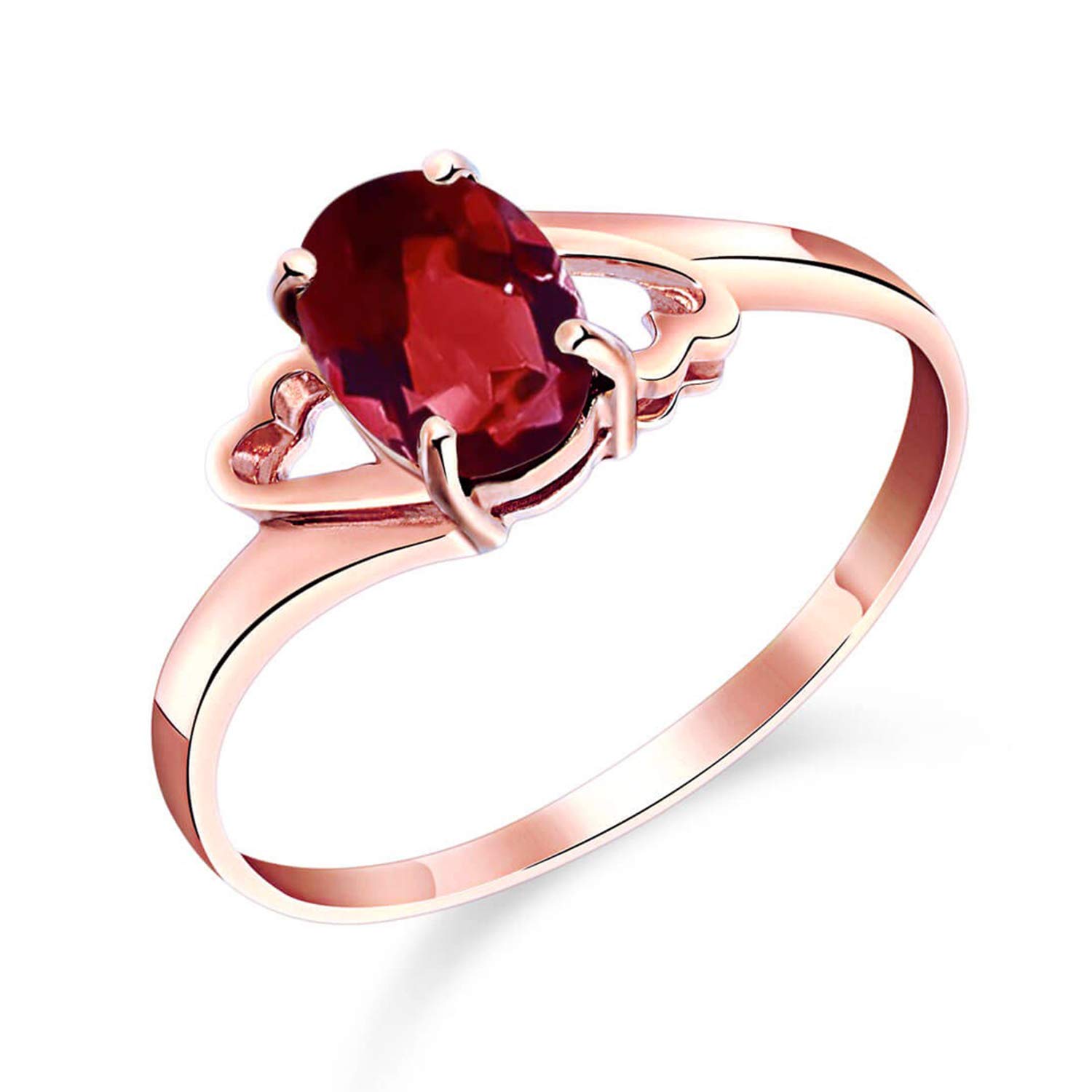 14K Rose Gold Oval Natural Garnet Ring for Women - Elegant Galaxy Gold GG Jewelry for Engagement, Anniversary & Gift Giving